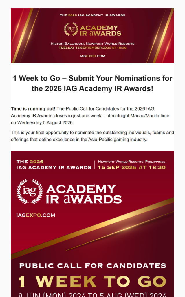 1 Week to Go – Submit Your Nominations for the 2026 IAG Academy IR Awards!
