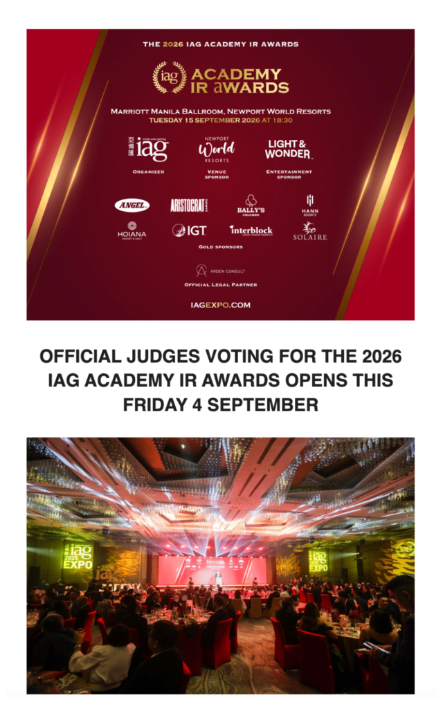 Official judges voting for the 2026 IAG Academy IR Awards opens this Friday 4 September