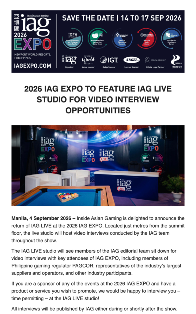2026 IAG EXPO to feature IAG LIVE studio for video interview opportunities