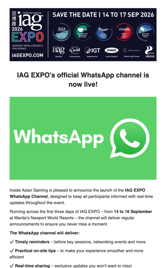 IAG EXPO’s official WhatsApp channel is now live!