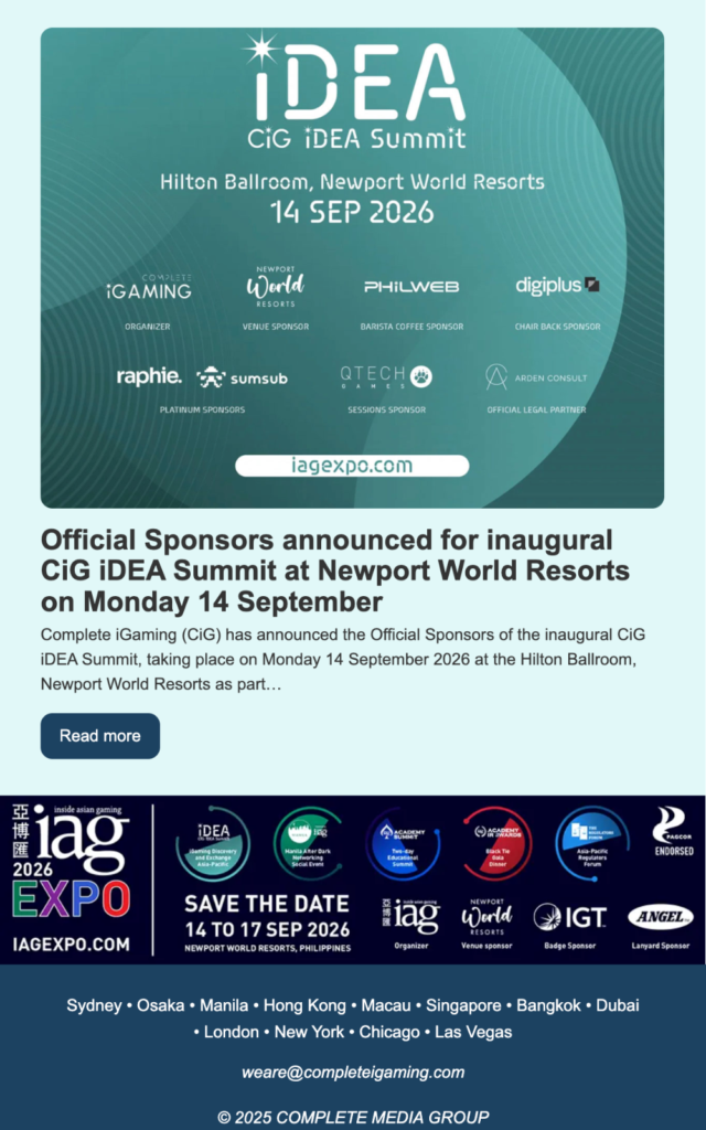 Official Sponsors announced for inaugural CiG iDEA Summit at Newport World Resorts on Monday 14 September