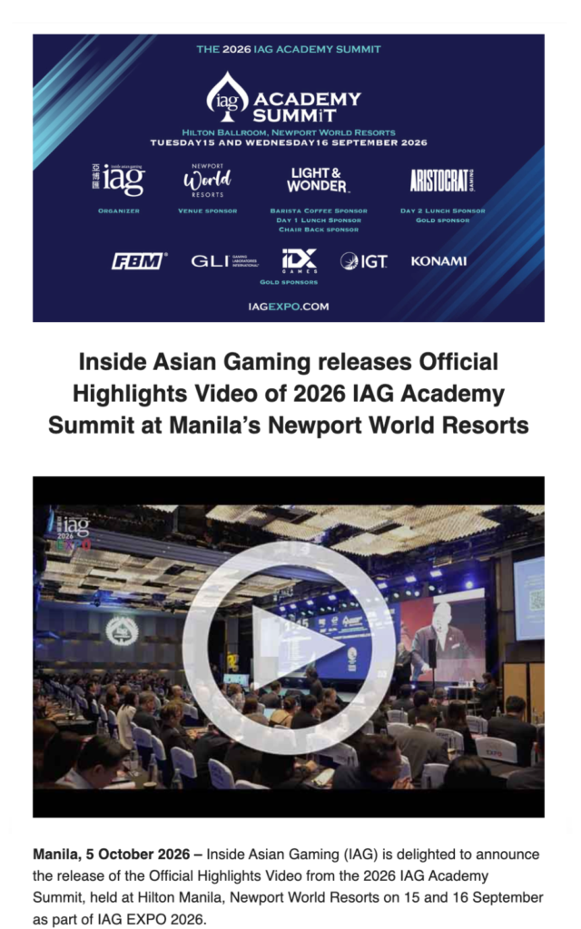 Inside Asian Gaming releases Official Highlights Video of 2026 IAG Academy Summit at Manila’s Newport World Resorts